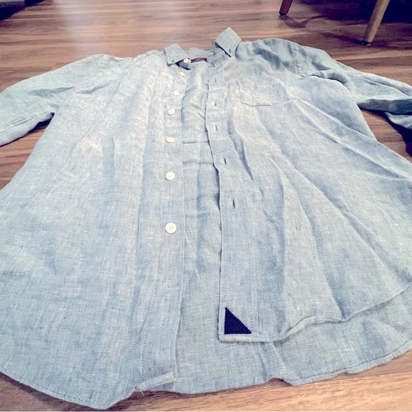 UNTUCKit Men’s 100% Linen Small Slim Fit Button Up Shirt - Picture 7 of 8